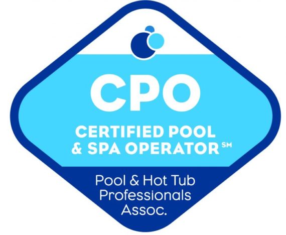 pool and hot tub professionals association logo blue diamond with CPO in it